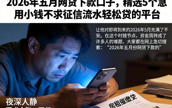 2026年五月份网贷下款的口子，精选5个急用小钱不求征信流水轻松贷的平台