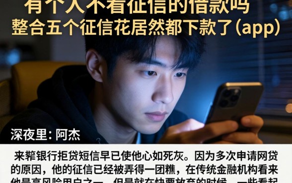 有个人不看征信的借款吗，整合五个征信花居然都下款了的app