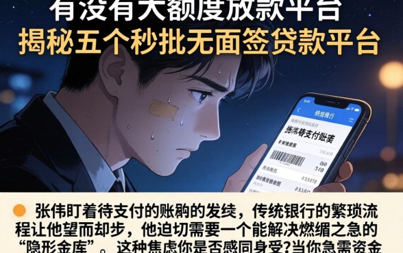 有没有大额度放款平台，揭秘五个秒批无面签贷款平台