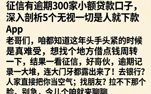 征信有逾期300家小额贷款口子，深入剖析5个无视一切是人就下款app