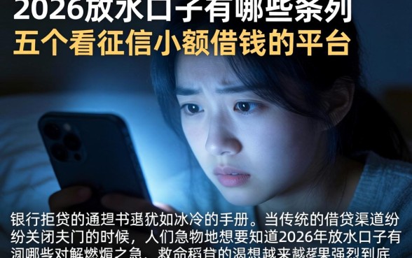 2026放水口子有哪些，条列五个不看征信小额借钱的平台