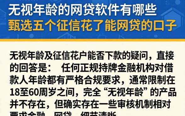 无视年龄的网贷软件有哪些，甄选五个征信花了能网贷的口子