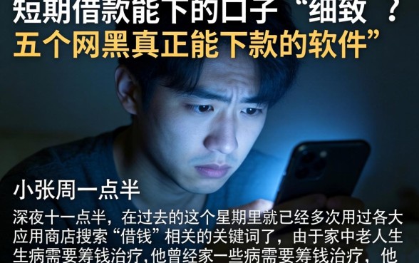 短期借款能下的口子，细致阐述五个网黑真正能下款的软件