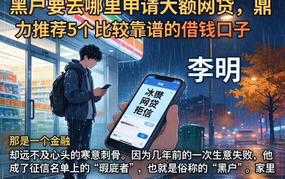 黑户要去哪里申请大额网贷,鼎力推荐5个比较靠谱的借钱口子