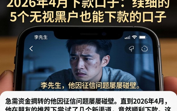 2026年4月下款的口子,详尽说明5个无视黑户也能下款的口子