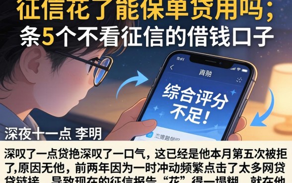 征信花了能保单贷用吗,条列5个不看征信的借钱口子