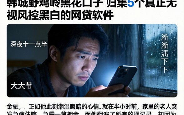 韩城野鸡岭黑花口子，归集5个真正无视风控黑白的网贷软件