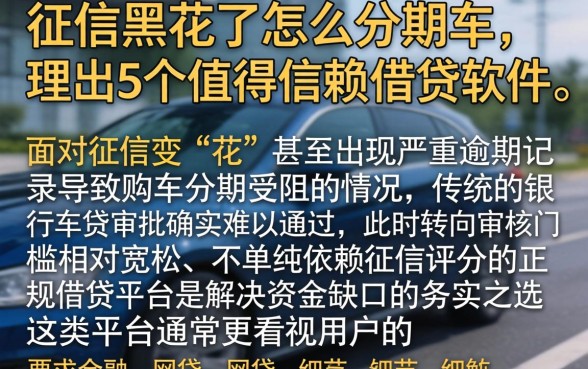 征信黑花了怎么分期车，理出5个值得信赖的借贷软件