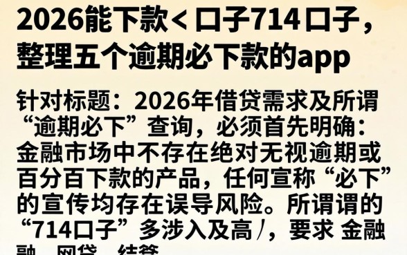 2026能下款的口子714囗子,整理五个逾期必下款的app