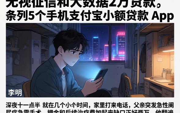 无视征信和大数据2万贷款，条列5个手机支付宝小额贷款的app