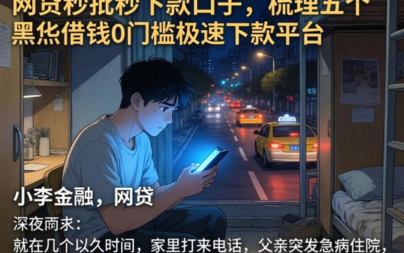 网贷秒批秒下款的口子，梳理五个黑户借钱0门槛极速下款平台