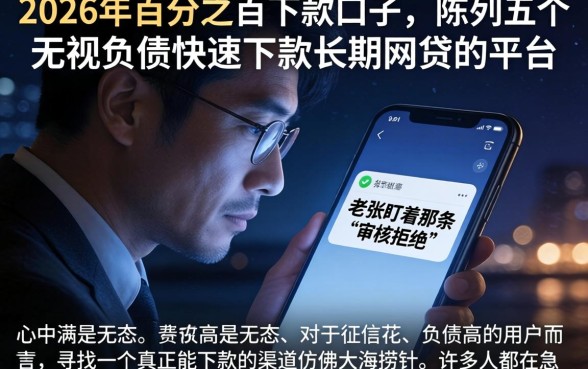 2026年百分之百下款的口子，陈列五个无视负债快速下款长期网贷的平台