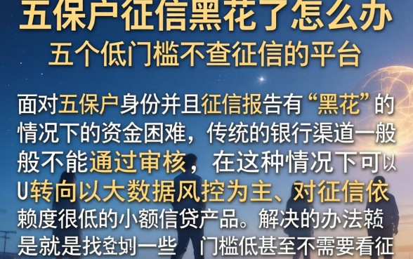 五保户征信黑花了怎么办，详尽说明五个低门槛不查征信的平台