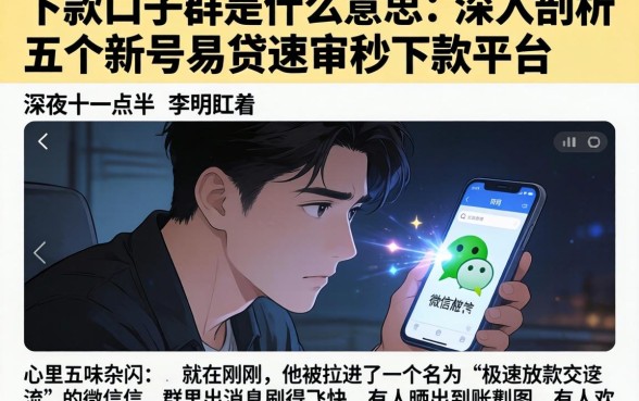 下款口子群是什么意思,深入剖析五个新号易贷速审秒下款平台