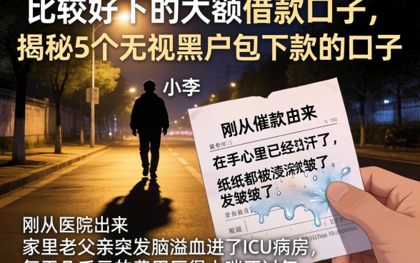 比较好下的大额借款口子，揭秘5个无视黑户包下款的口子