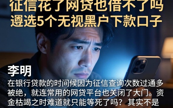 征信花了网贷也借不了吗，遴选5个无视黑户下款口子