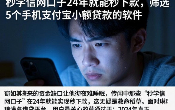秒学信网口子24年就能秒下款，筛选5个手机支付宝小额贷款的软件