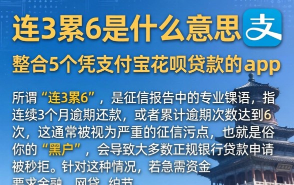 连3累6是什么意思,整合5个凭支付宝花呗贷款的app