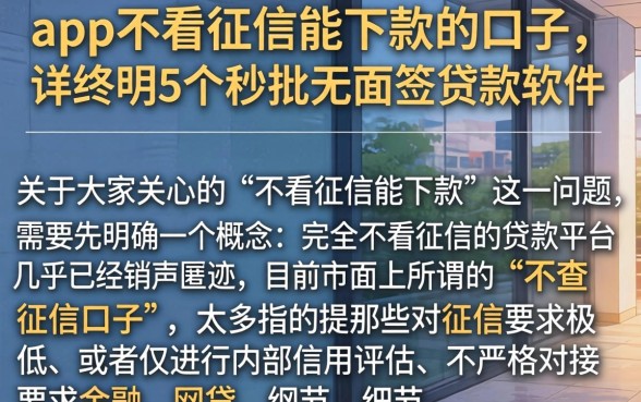 app不看征信能下款的口子,详尽说明5个秒批无面签贷款软件