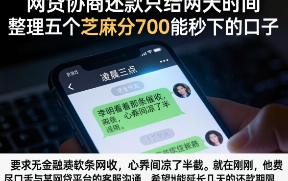 网贷协商还款只给两天时间，整理五个芝麻分700能秒下的口子