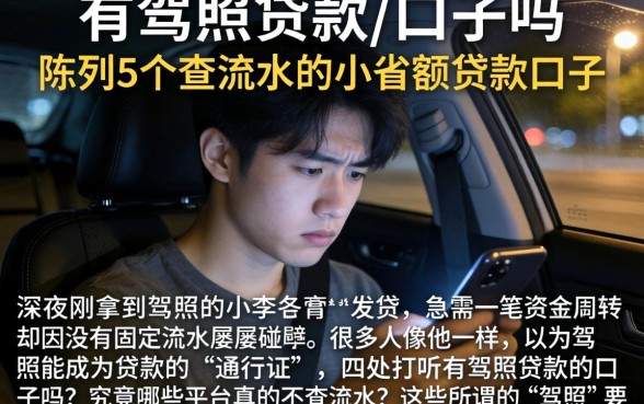 有驾照贷款的口子吗，陈列5个不查流水的小额度贷款口子