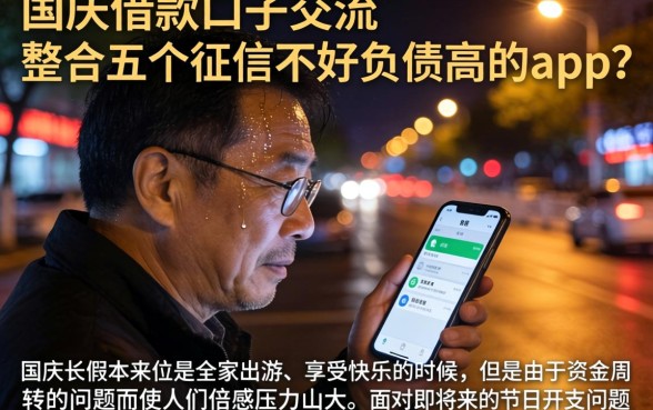 国庆借款口子交流，整合五个征信不好负债高的app