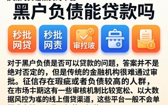 黑户负债能贷款吗，陈列五个秒批网贷轻松贷的平台
