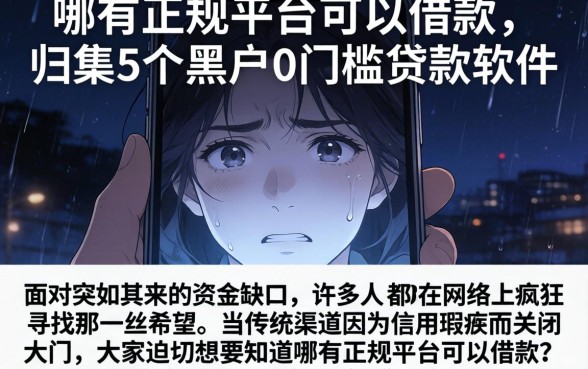 哪有正规平台可以借款，归集5个黑户0门槛贷款软件