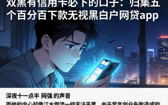 双黑有信用卡必下的口子，归集五个百分百下款无视黑白户网贷app