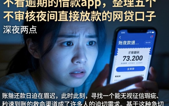 不看逾期的借款app，整理五个不审核夜间直接放款的网贷口子