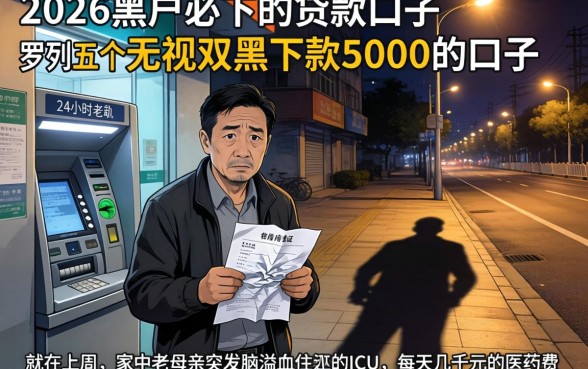 2026黑户必下的贷款口子，罗列五个无视双黑下款5000的口子