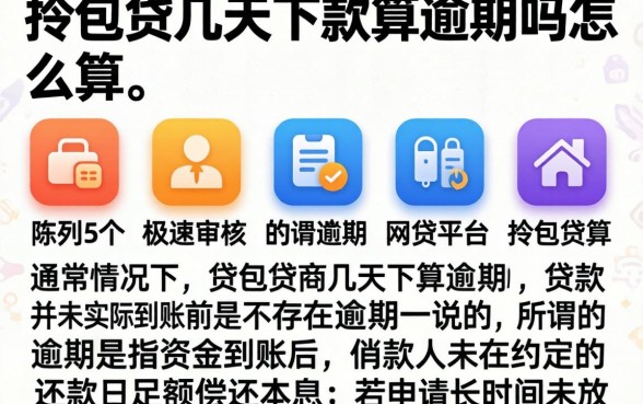 拎包贷几天下款算逾期吗怎么算，陈列5个极速审核的网贷平台