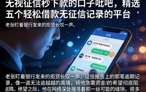 无视征信秒下款的口子贴吧，精选五个轻松借款无征信记录的平台