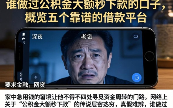 谁做过公积金大额秒下款的口子，概览五个靠谱的借款平台