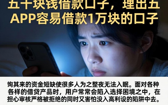 五千块钱借款口子，理出五个APP容易借款1万块的口子