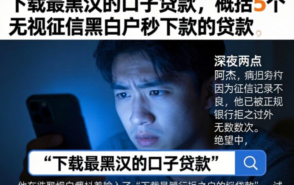 下载最黑汉的口子贷款，概括5个无视征信黑白户秒下款的贷款