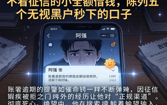 不看征信的小额借钱，陈列五个无视黑户秒下的口子