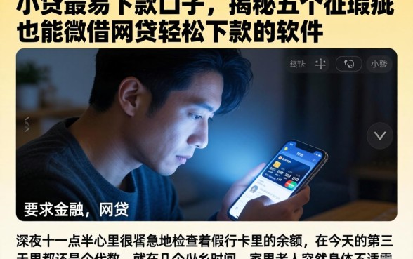 小贷最易下款的口子,揭秘五个征信瑕疵也能借网贷轻松下款的软件