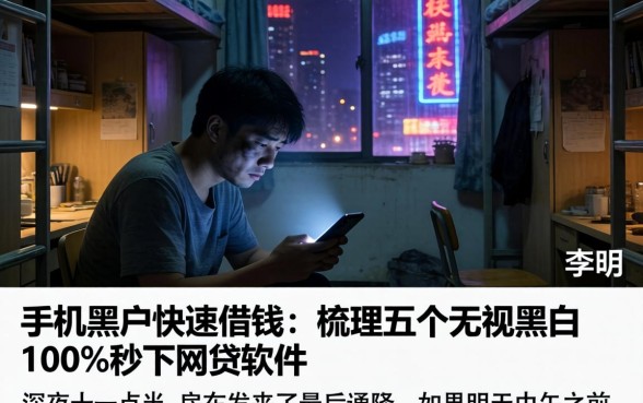 手机黑户快速借钱，梳理五个无视黑白100%秒下网贷软件