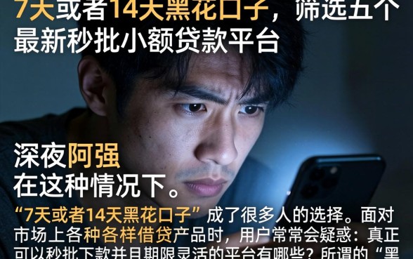 7天或者14天黑花口子，筛选五个最新秒批小额贷款平台