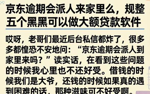 京东逾期会派人来家里么，规整五个黑户可以做大额贷款软件