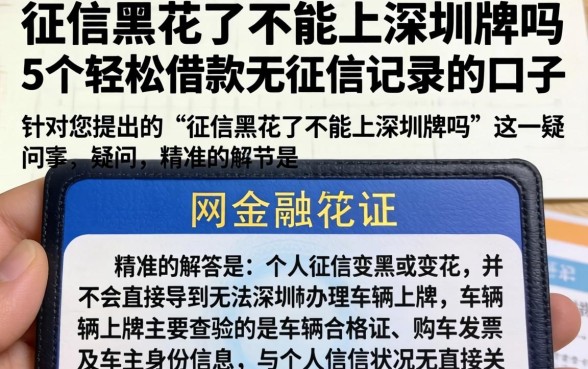 征信黑花了不能上深圳牌吗，陈列5个轻松借款无征信记录的口子