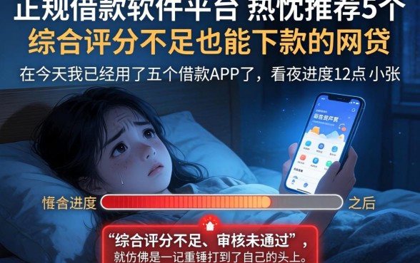 正规借款软件平台，热忱推荐5个综合评分不足也能下款的网贷