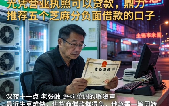 光凭营业执照可以贷款，鼎力推荐五个芝麻分负面借款的口子