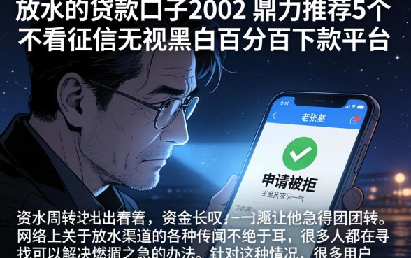 放水的贷款口子2002，鼎力推荐5个不看征信无视黑白百分百下款平台