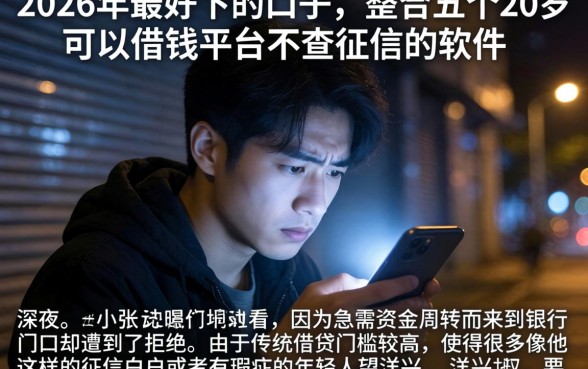 2026年最好下的口子,整合五个20岁可以借钱平台不查征信的软件