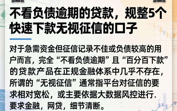 不看负债逾期的贷款，规整5个快速下款无视征信的口子