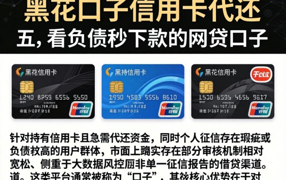 黑花口子信用卡代还，陈列五个不看负债秒下款的网贷口子