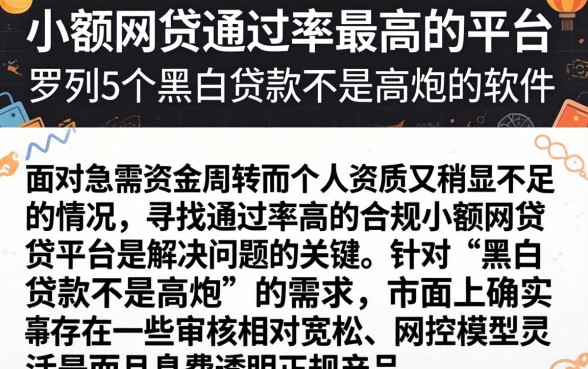小额网贷通过率最高的平台，罗列5个黑白贷款不是高炮的软件