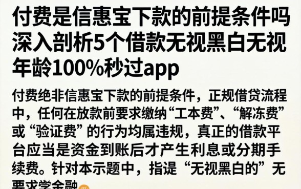 付费是信惠宝下款的前提条件吗，深入剖析5个借款无视黑白无视年龄100%秒过app